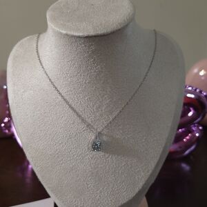 Elegant Silver Necklace with Blue Pendant